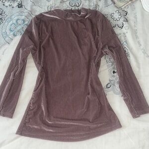 velvet purple ribbed turtle neck